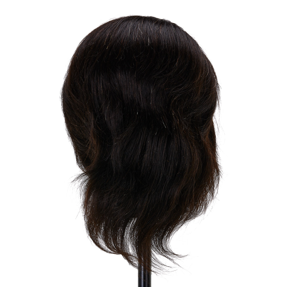 Gabbiano WZ3 Hairdressing Training Head, Natural Hair, Colour 1#, Length 8" - training head hair shown on a white background