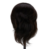 Gabbiano WZ3 Hairdressing Training Head, Natural Hair, Colour 1#, Length 8" - training head hair shown on a white background