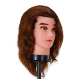 Gabbiano WZ3 Hairdressing Training Head, Natural Hair, Colour 4#, Length 8" - training head hair shown on a white background
