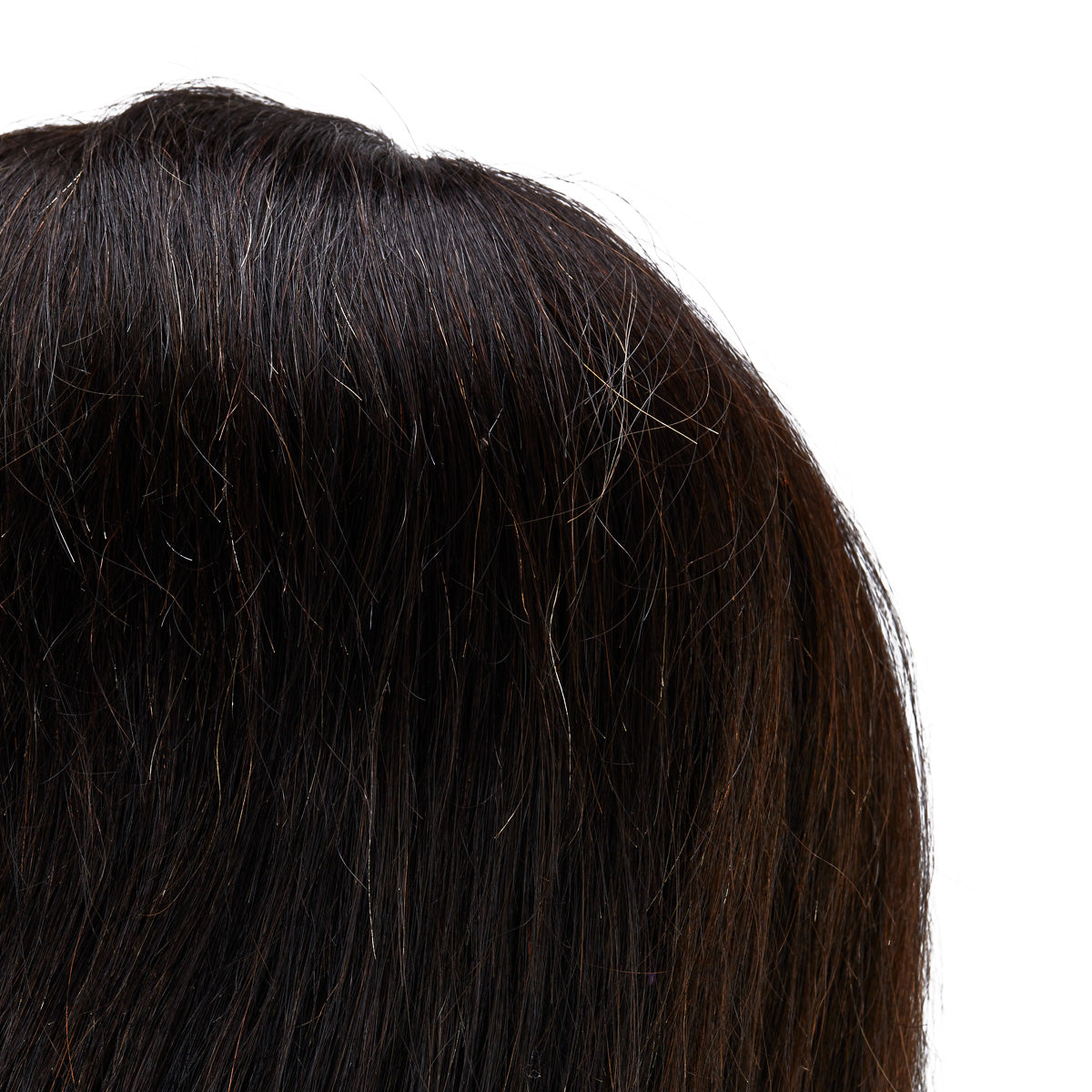 Gabbiano WZ4 Training Head With Beard, Natural Hair, Colour 1#, Length 8"+6" - training head hair shown on a white background