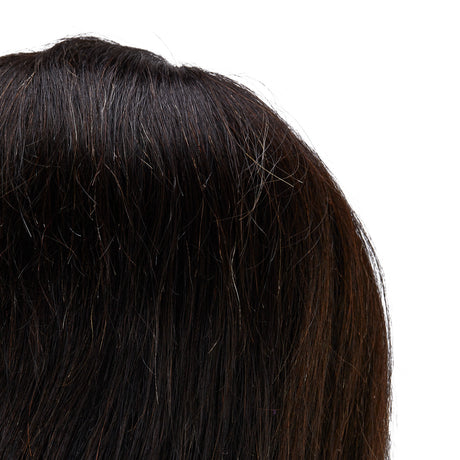 Gabbiano WZ4 Training Head With Beard, Natural Hair, Colour 1#, Length 8"+6" - training head hair shown on a white background