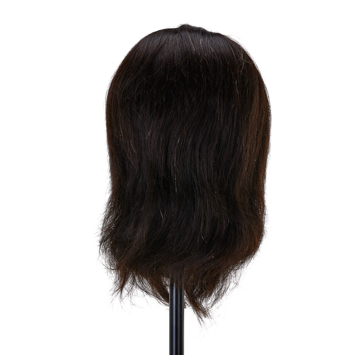 Gabbiano WZ4 Training Head With Beard, Natural Hair, Colour 1#, Length 8"+6" - training head hair shown on a white background