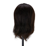 Gabbiano WZ4 Training Head With Beard, Natural Hair, Colour 1#, Length 8"+6" - training head hair shown on a white background