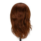 Gabbiano WZ4 Training Head With Beard, Natural Hair, Colour 4#, Length 8"+6" - training head hair shown on a white background