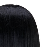 Gabbiano WZ4 Training Head With Beard, Synthetic Hair, Colour 1#, Length 8"+6" - training head hair shown on a white background