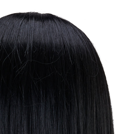 Gabbiano WZ4 Training Head With Beard, Synthetic Hair, Colour 1#, Length 8"+6" - training head hair shown on a white background