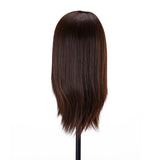 Gabbiano WZ4 Training Head With Beard, Synthetic Hair, Colour 4#, Length 8"+6" - training head hair shown on a white background