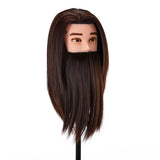 Gabbiano WZ4 Training Head With Beard, Synthetic Hair, Colour 4#, Length 8"+6" - training head hair shown on a white background