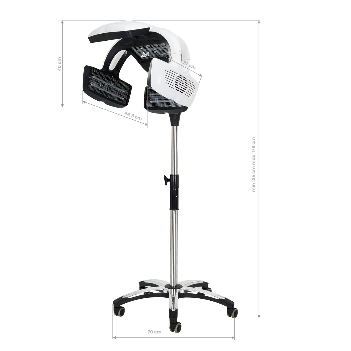 Gabbiano Y-707 Standing Infrared Hair Processor White - device housing and functional components shown on a white background