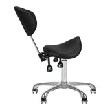 Giovanni 1004 Beauty Chair Black - close-up of the upholstery and adjustment details