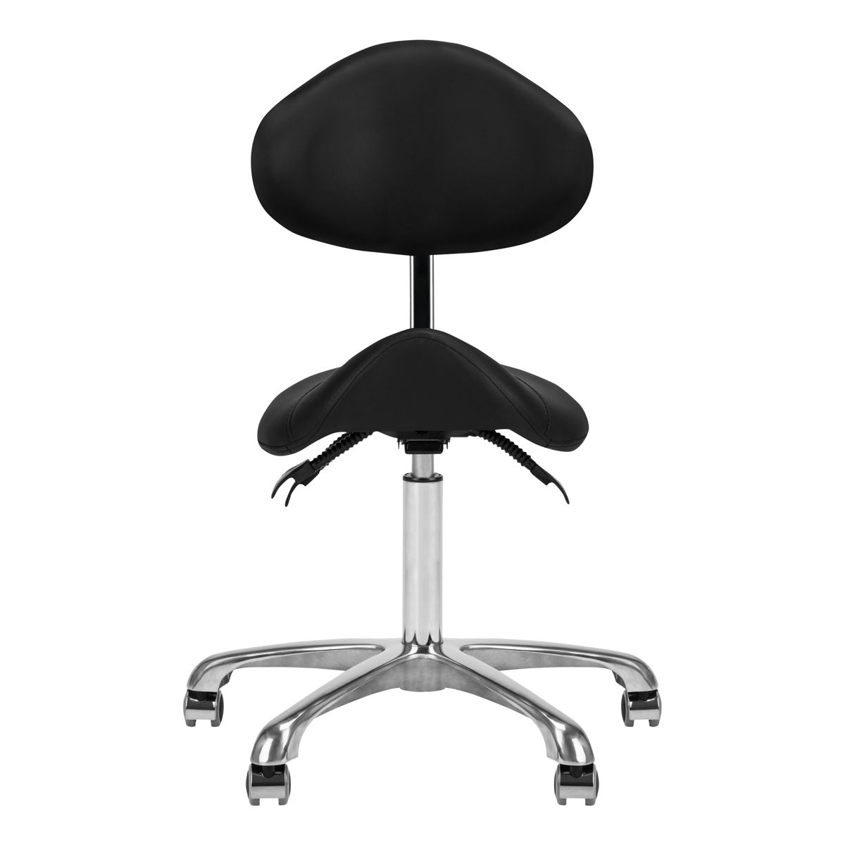 Giovanni 1004 Beauty Chair Black - close-up of the upholstery and adjustment details