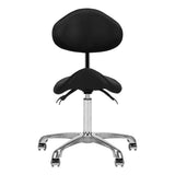 Giovanni 1004 Beauty Chair Black - close-up of the upholstery and adjustment details