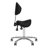 Giovanni 1004 Beauty Chair Black - close-up of the upholstery and adjustment details