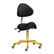 Giovanni 1004 Beauty Chair Gold & Black - full product view at an angle on a white background