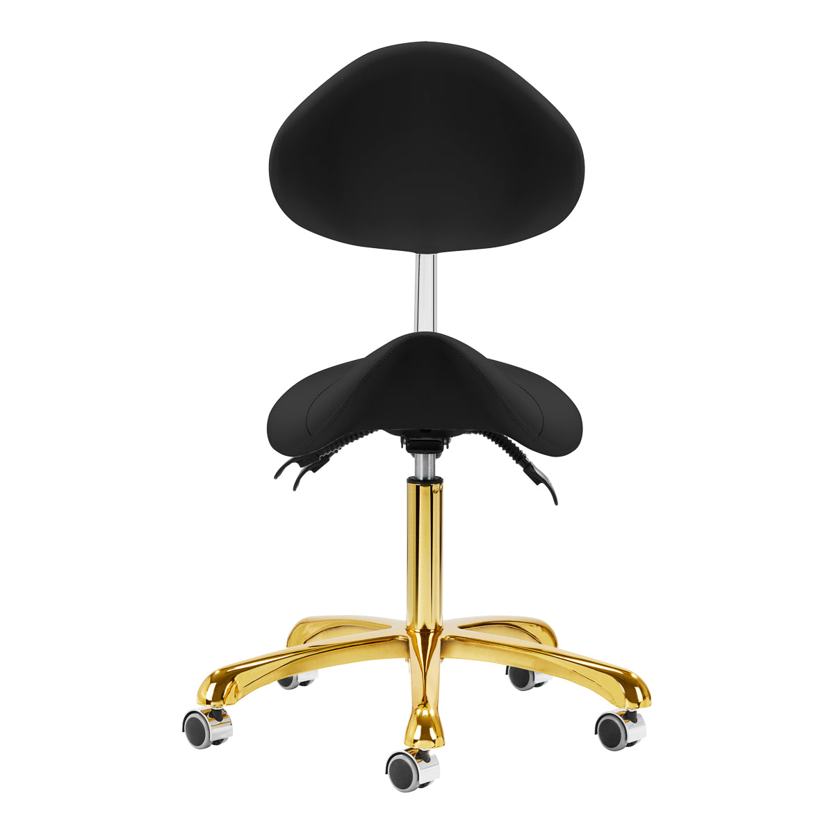 Giovanni 1004 Beauty Chair Gold & Black - full product view on a white background