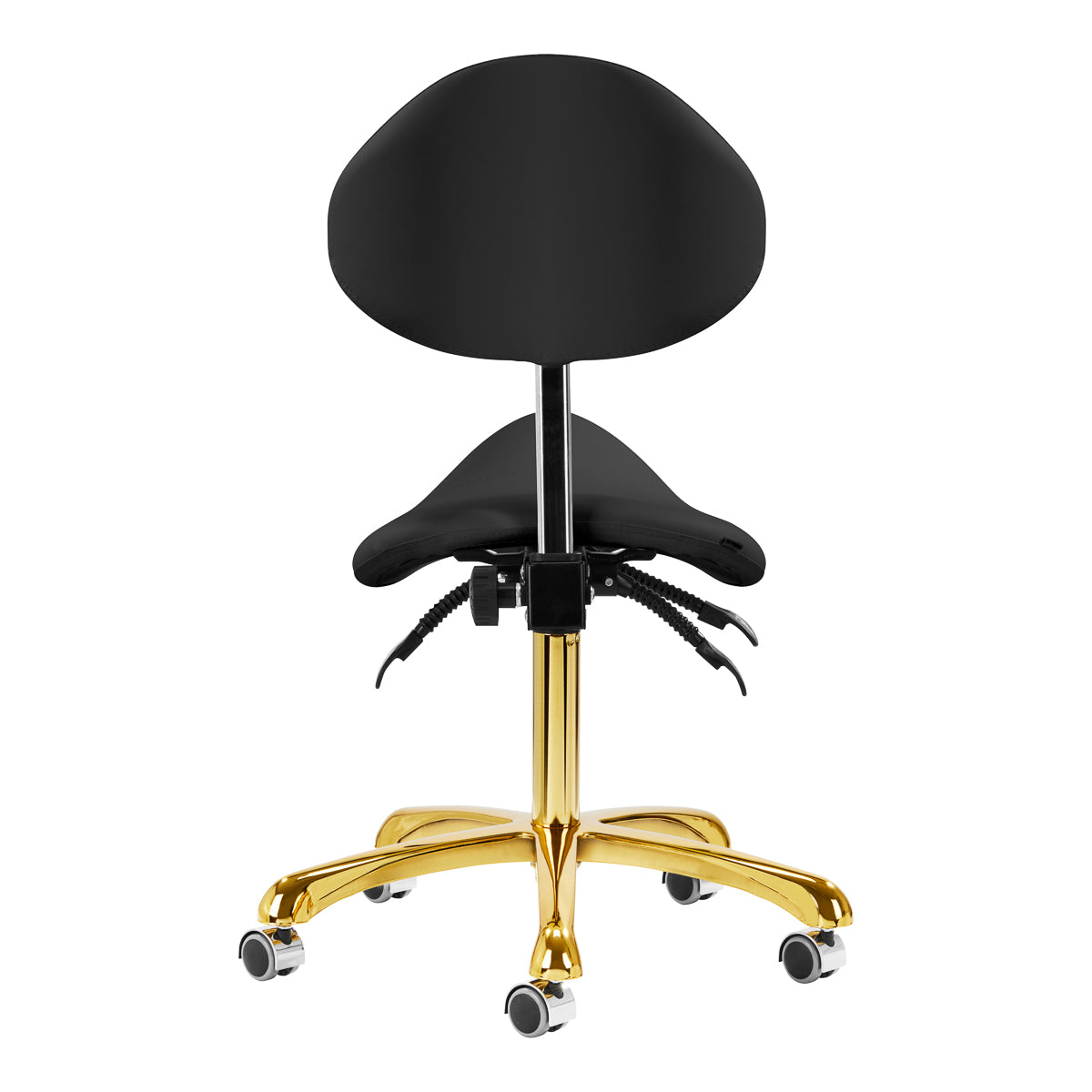 Giovanni 1004 Beauty Chair Gold & Black - full product view on a white background