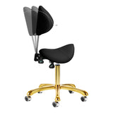 Giovanni 1004 Beauty Chair Gold & Black - full product view on a white background