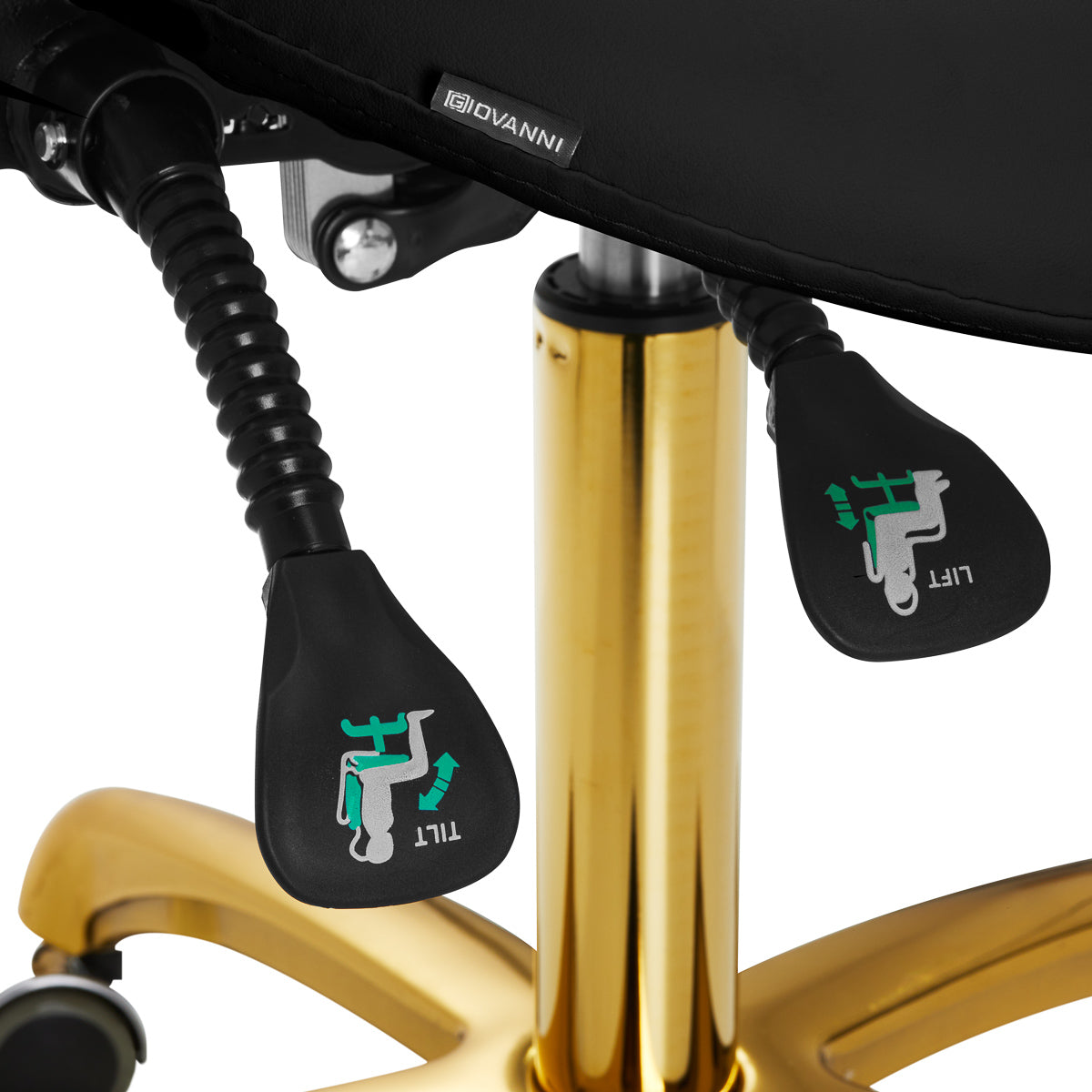 Giovanni 1004 Beauty Chair Gold & Black - displayed in a professional treatment-room setting