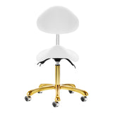 Giovanni 1004 Beauty Chair Gold & White - full product view on a white background
