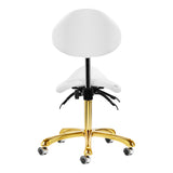 Giovanni 1004 Beauty Chair Gold & White - full product view on a white background