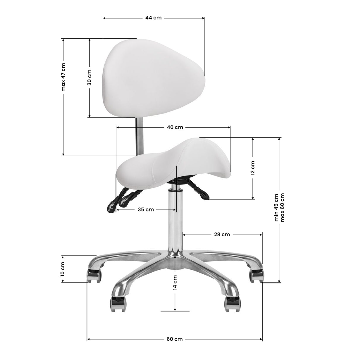 Giovanni 1004 Beauty Chair White - full product view on a white background