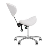 Giovanni 1004 Beauty Chair White - close-up of the upholstery and adjustment details