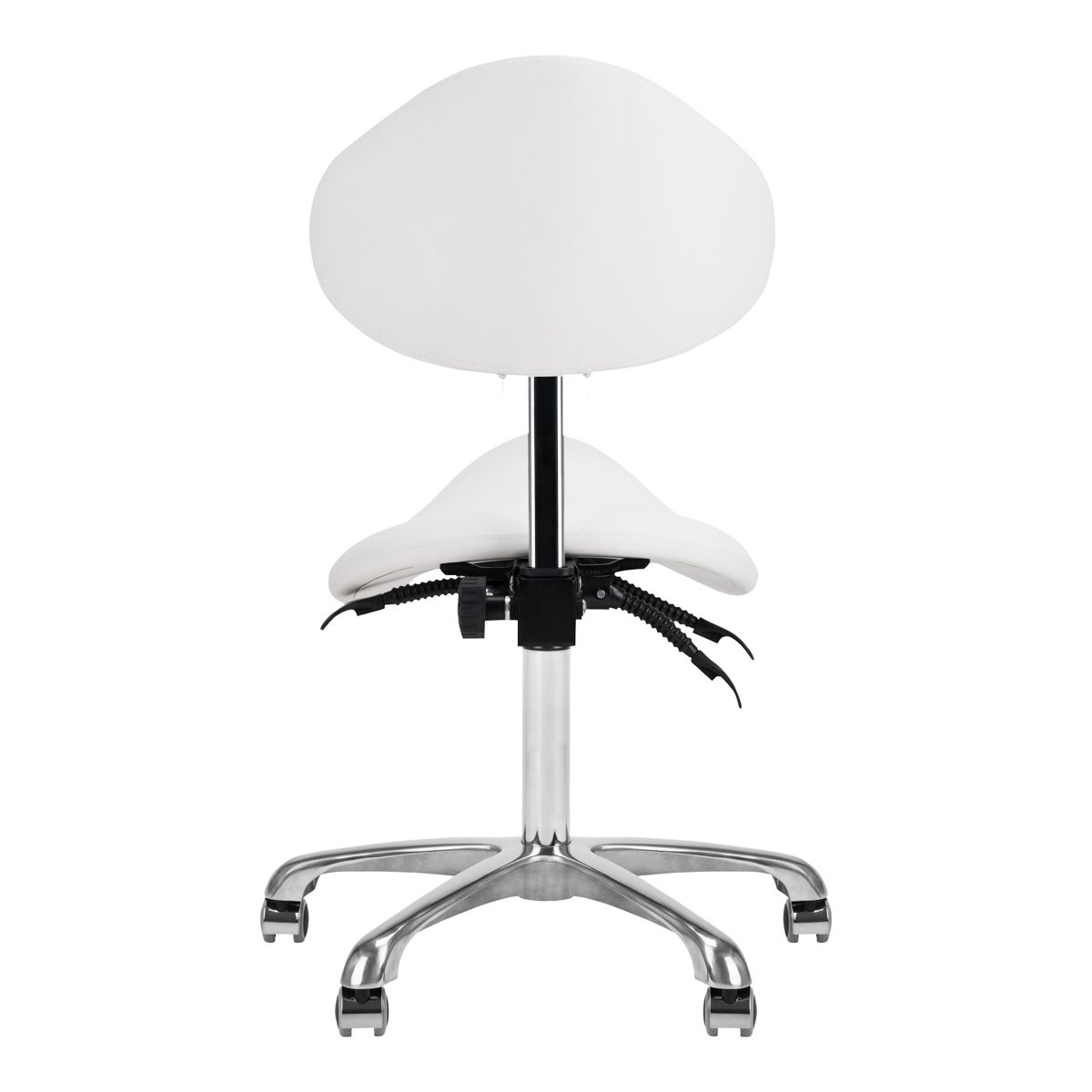 Giovanni 1004 Beauty Chair White - close-up of the upholstery and adjustment details