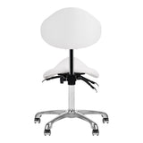 Giovanni 1004 Beauty Chair White - close-up of the upholstery and adjustment details