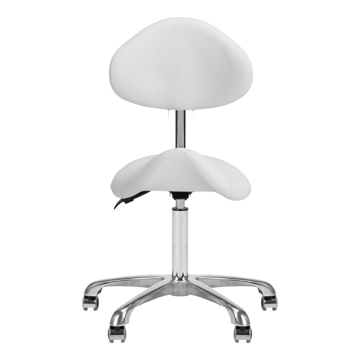 Giovanni 1004 Beauty Chair White - close-up of the upholstery and adjustment details