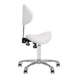 Giovanni 1004 Beauty Chair White - close-up of the upholstery and adjustment details