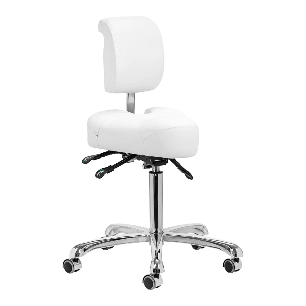 Giovanni 1005 Podiatry Beauty Chair White - full product view at an angle on a white background