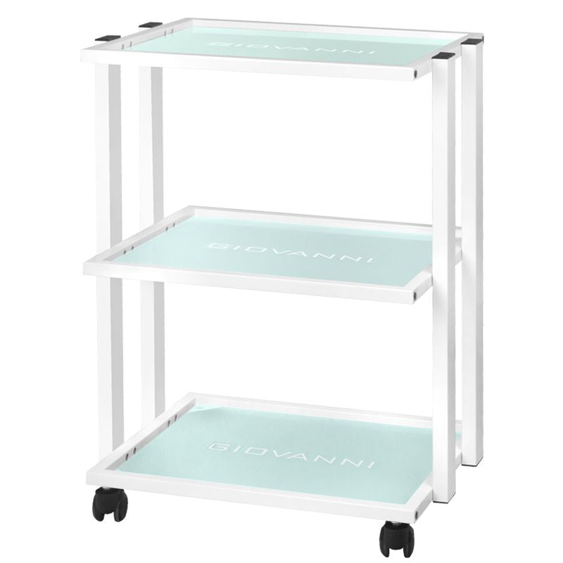 Giovanni 1041 Beauty Trolley - front view showing the storage and construction details