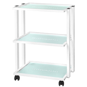 Giovanni 1041 Beauty Trolley - front view showing the storage and construction details