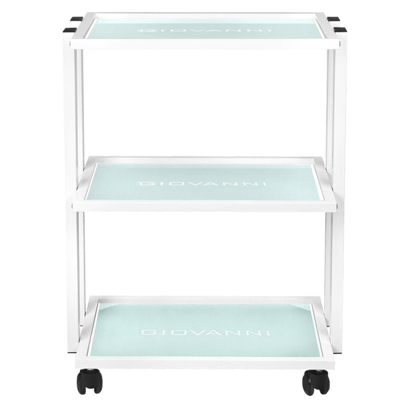 Giovanni 1041 Beauty Trolley - front view showing the storage and construction details