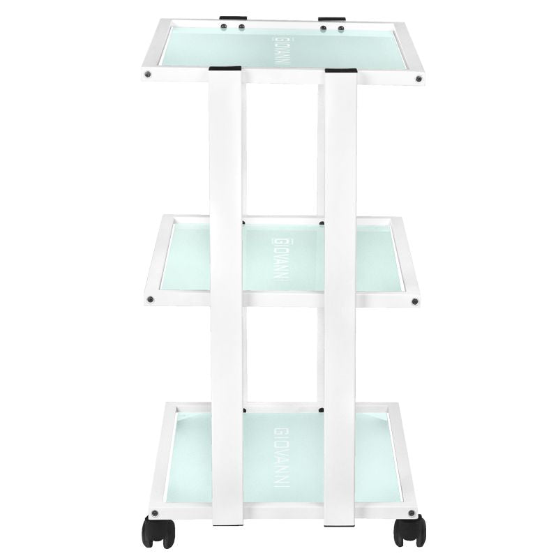 Giovanni 1041 Beauty Trolley - front view showing the storage and construction details