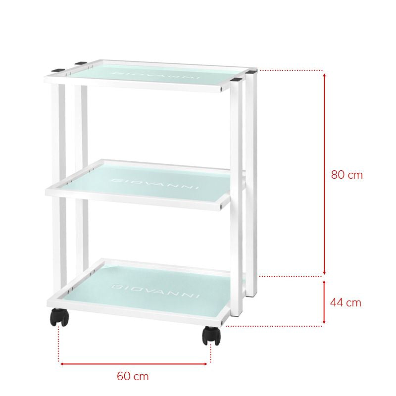 Giovanni 1041 Beauty Trolley - dimensions and measurements shown