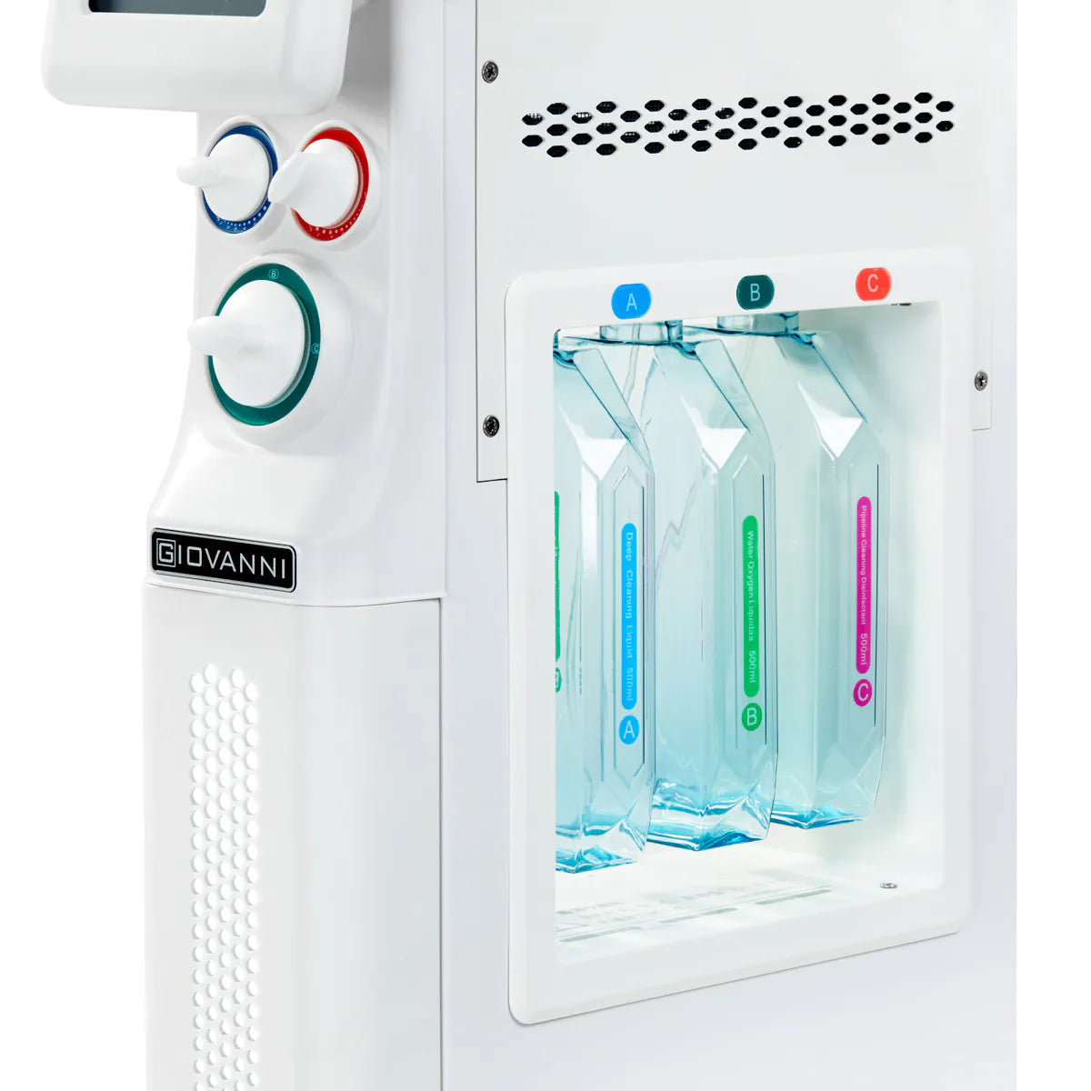 Giovanni Beauty Combine 6in1 Ashe Super Bubble Plus Multifunctional Device - main unit with included components on a white background
