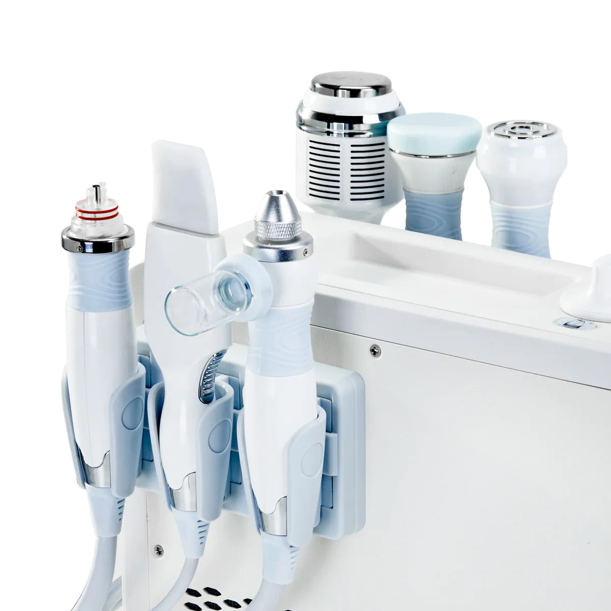 Giovanni Beauty Combine 6in1 Ashe Super Bubble Plus Multifunctional Device - close-up showing treatment handpieces and device components