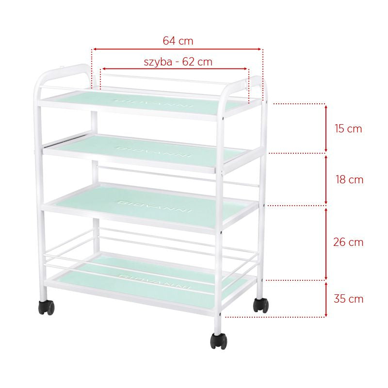 Giovanni Cosmetic Table Type 1015 - dimensions and measurements shown