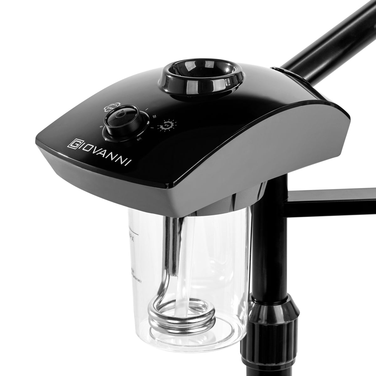 Giovanni D-21 Facial Steamer With Magnifier Lamp Black - device housing and functional components shown on a white background