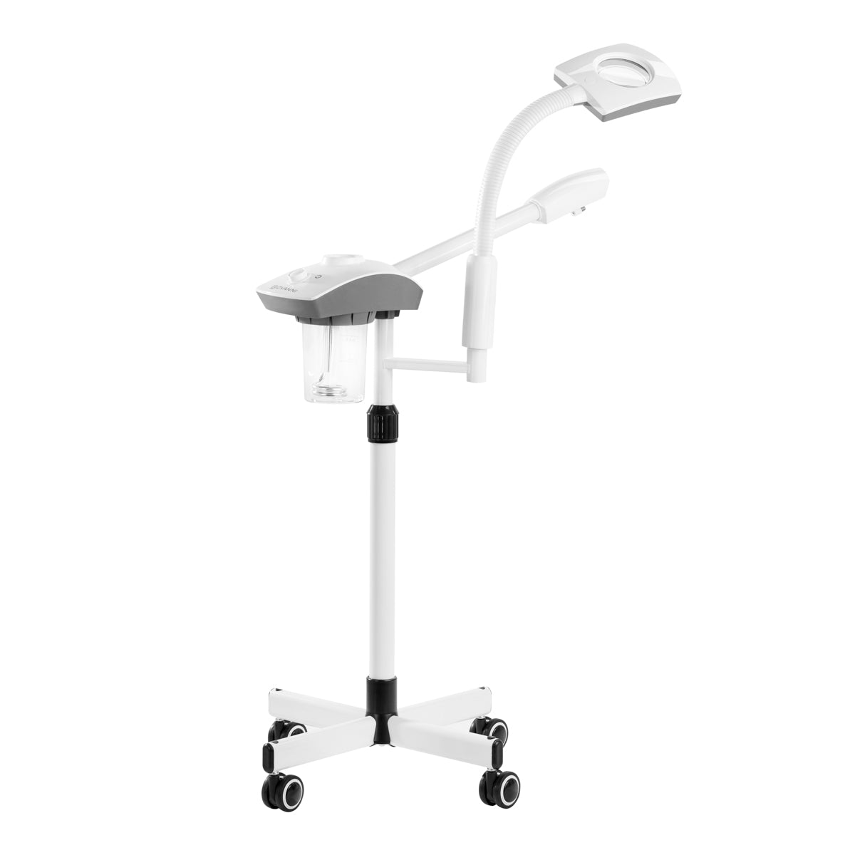 Giovanni D-21 Facial Steamer With Magnifier Lamp White - main unit with included components on a white background