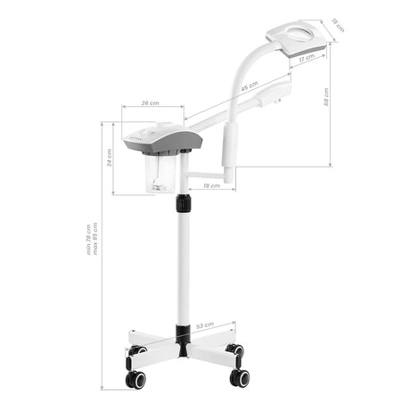 Giovanni D-21 Facial Steamer With Magnifier Lamp White - main unit with included components on a white background