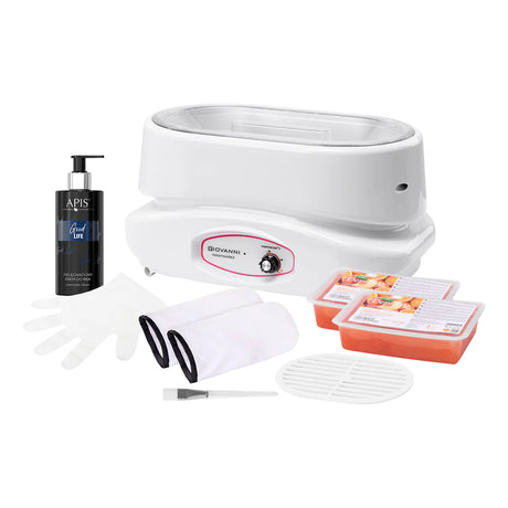 Giovanni Set C Paraffin Kit with Machine 220W - arranged with the included components on a white background