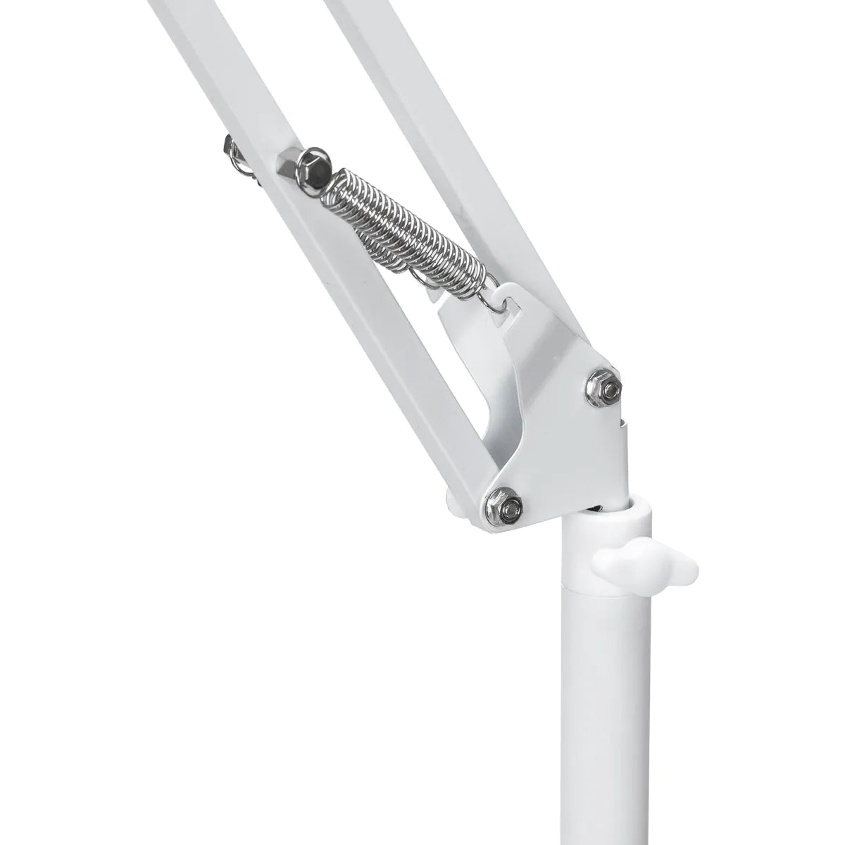 Close-up of the Glow 112 pedicure lamp stand spring-loaded adjustable joint