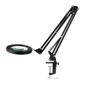 Glow 308 Black LED Tabletop Magnifier Lamp - complete device isolated on a white background