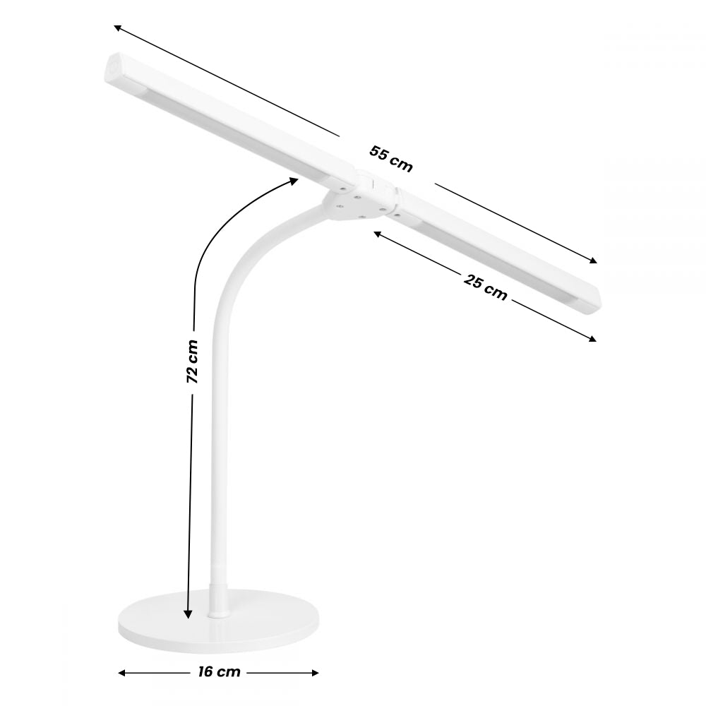Glow Desk Lamp 6020 White - LED task lamp showing its adjustable construction and controls
