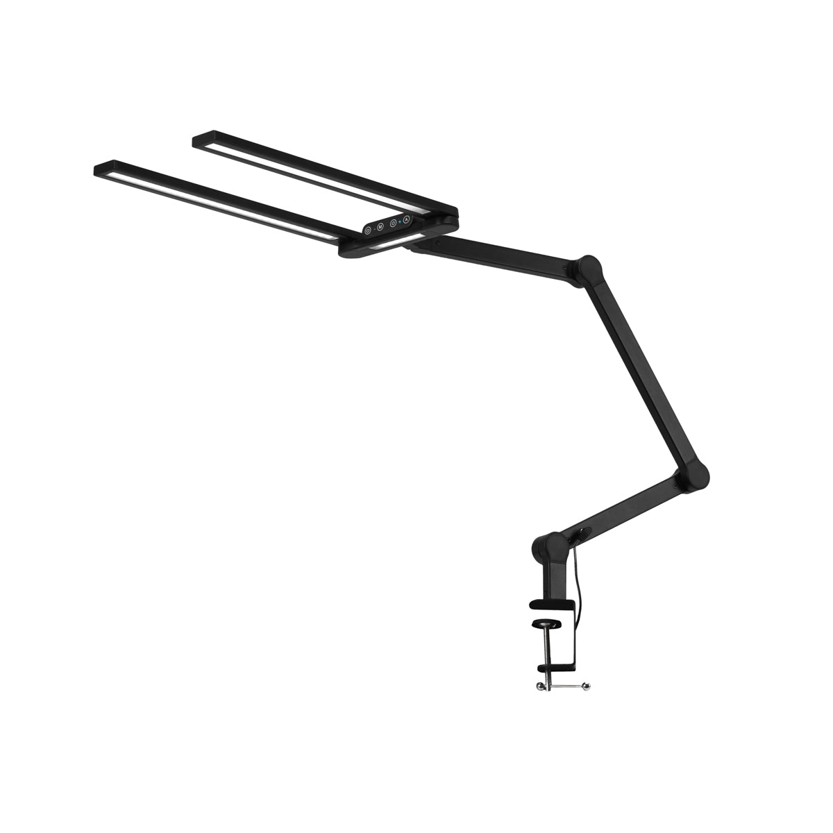Glow L04 Black Tabletop Lamp for Beauty Treatments, Eyelash Extensions, Nail Styling & Makeup - LED treatment lamp with adjustable light arms on a white background