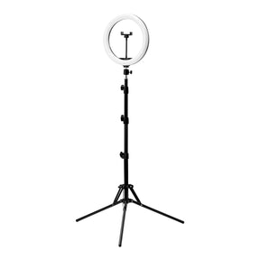 Glow Makeup Ring Lamp 10" RGB 10W with Tripod - isolated on a white background