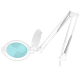 Glow Moonlight 8012/5 5D LED Magnifying Lamp White With Tripod - main unit with included components on a white background