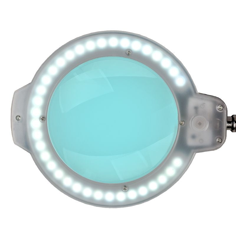 Glow Moonlight 8013/6 5D LED Magnifying Lamp Black - Table Clamp - device housing and functional components shown on a white background